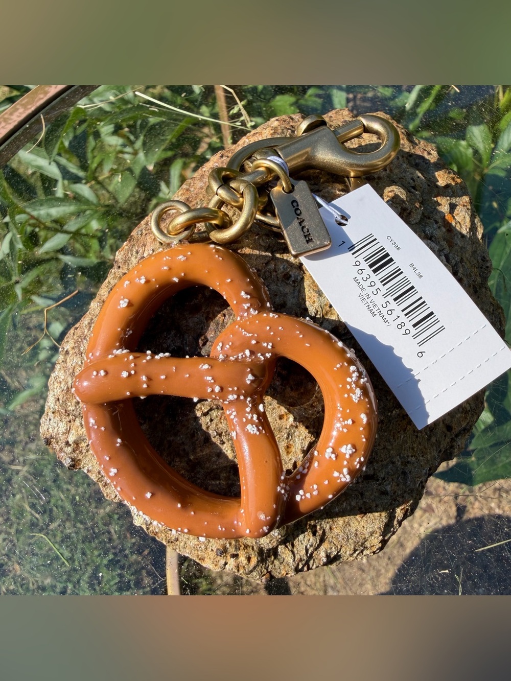 NWT Coach Small Pretzel Bag Charm CY398